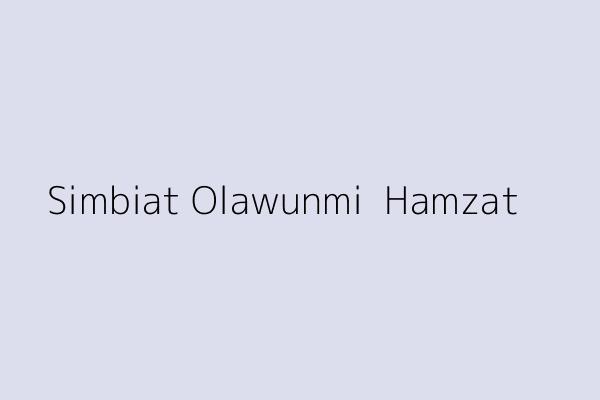Simbiat Olawunmi  Hamzat 